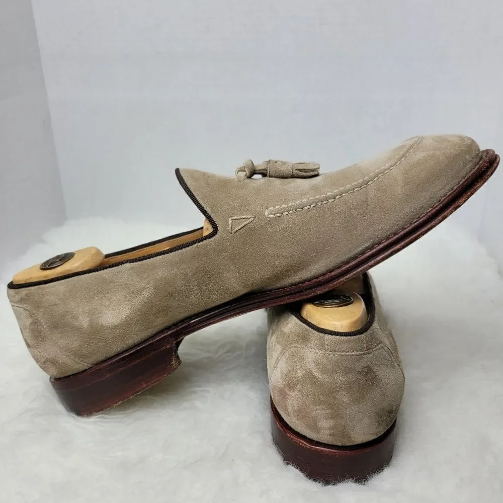 O'Keeffe Ian Gray Suede Loafer Tassels Mens Shoes Size 8.5